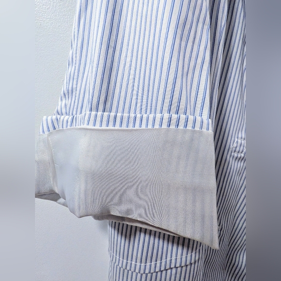 Maison Martin Margiela Blue Striped Trench Coat - Picture 9 of 14